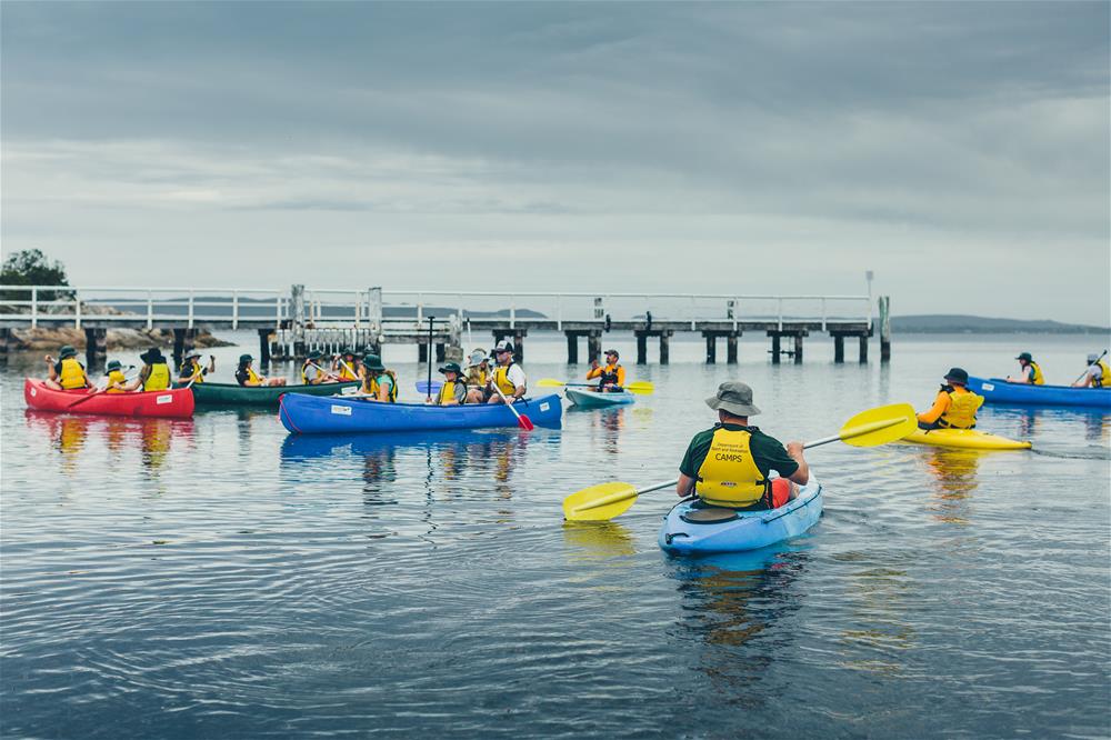 On the water - canoeing at camp quaranup