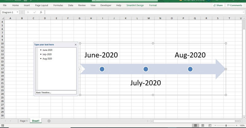 how to create timeline in excel