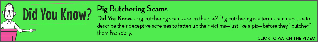 EPCOR Did You Know video series, Pig Butchering Scams