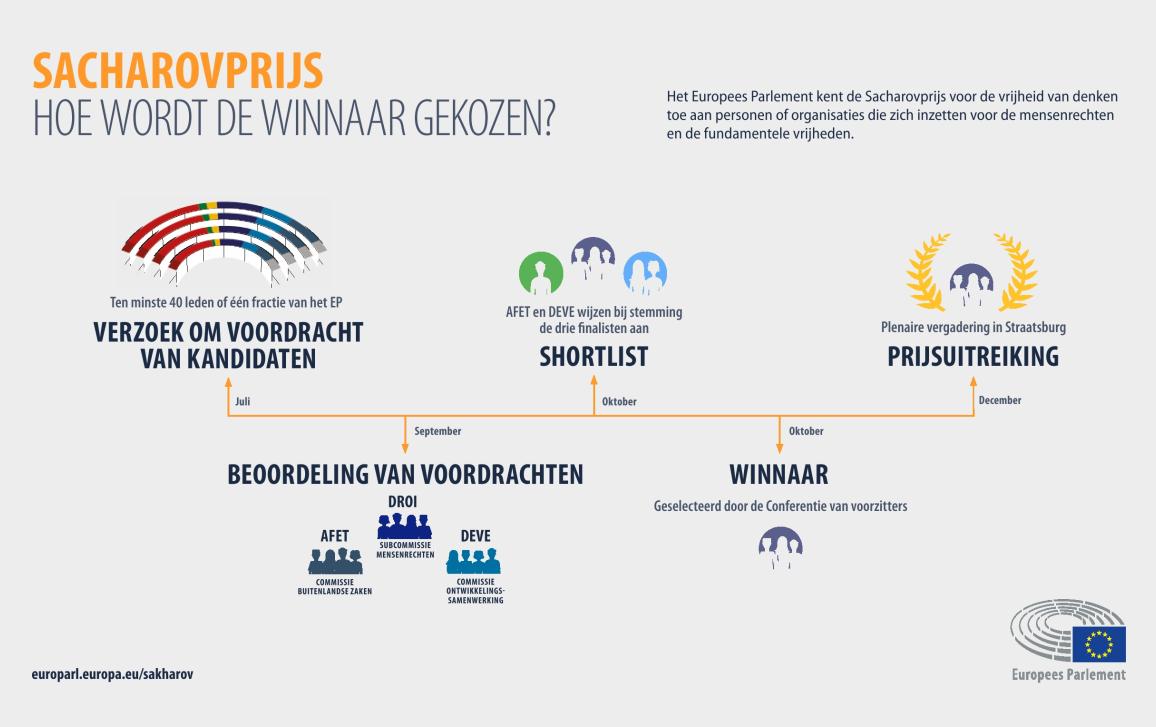 Infografiek: Hoe wordt de winnaar van de Sacharovprijs gekozen?