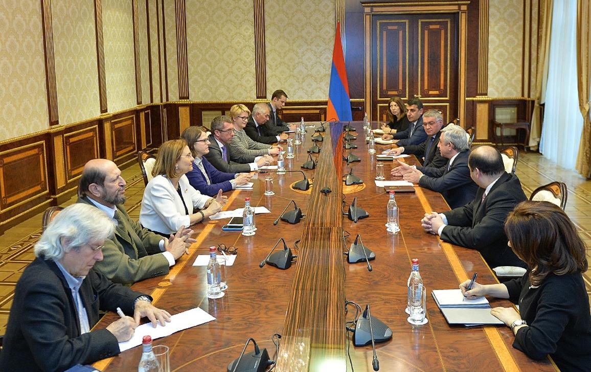 EU elections observers at a meeting with local government officials