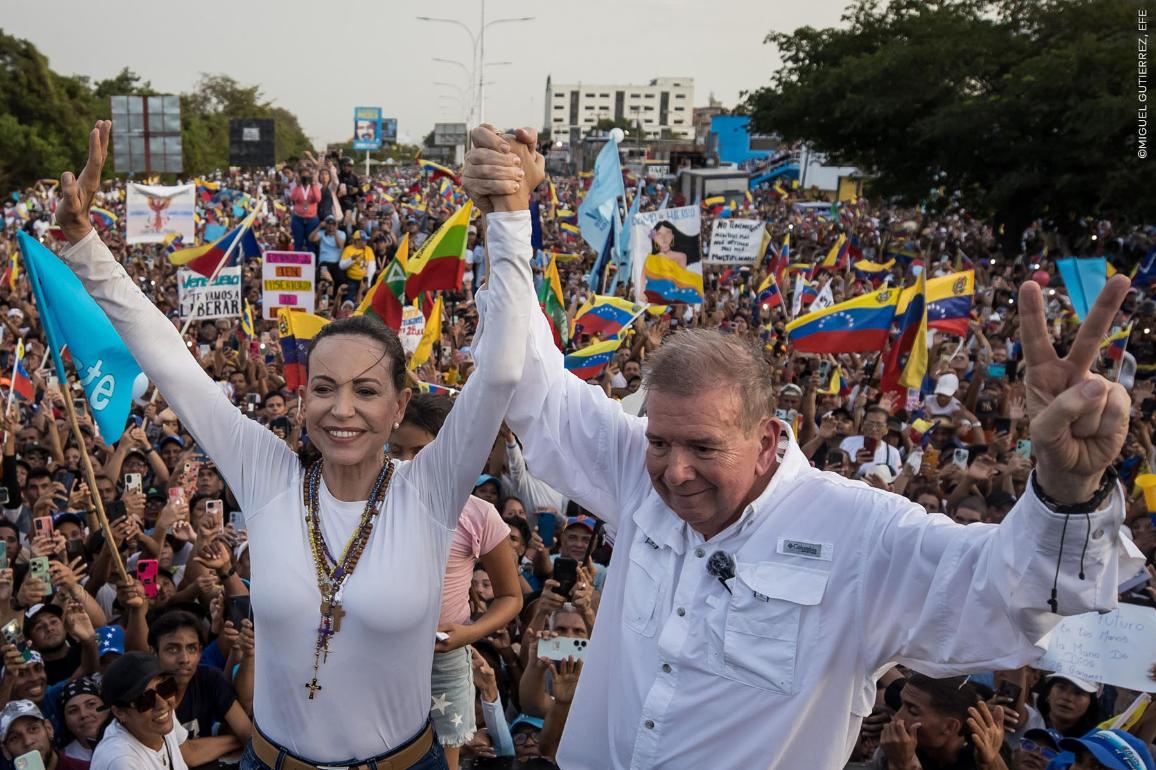 María Corina Machado et  Edmundo González Urrutia sont les lauréats du Prix Sakharov  2024 © Miguel Gutierrez / EFE