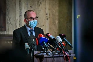 New Minister of Health Jan Blatný at a press conference following his inauguration. Photo: Vlada.cz