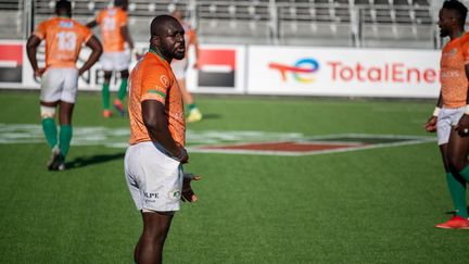 Le rugbyman Marvin Pivert pendant la Rugby Africa Cup 2022, à Aix-en-Provence. (FLORIAN FRISON /DPPI via AFP)