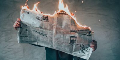 Newspaper burning