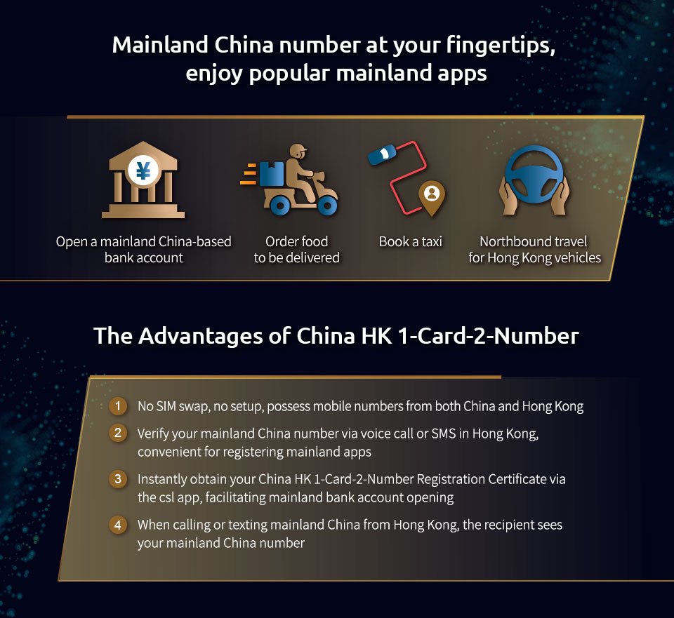 Enhanced China HK 1-Card-2-Number - Service features