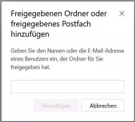 Outlook im Web: “Freigegebenen Ordner hinzufügen?