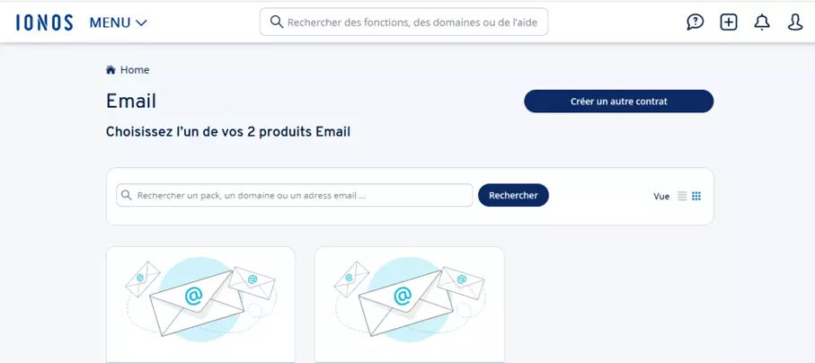 Créer une nouvelle adresse email avec le domaine hébergé par IONOS