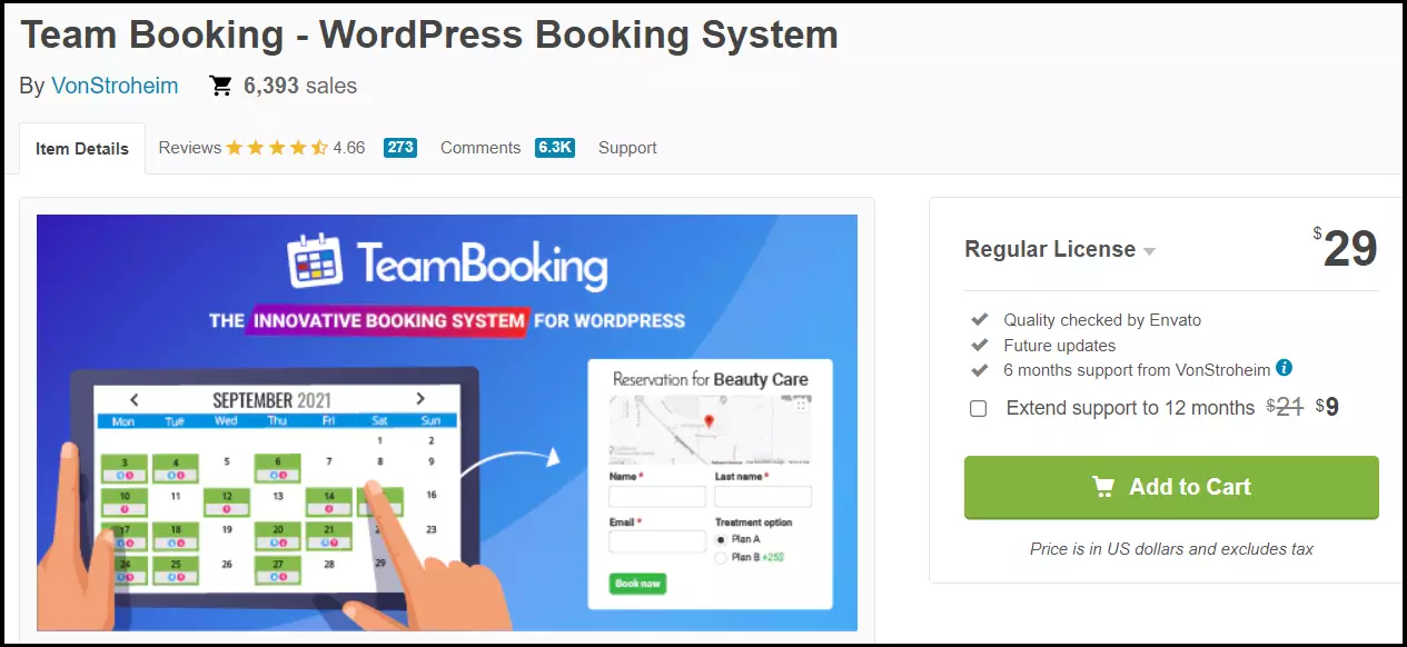 Site Internet du plugin Team Booking