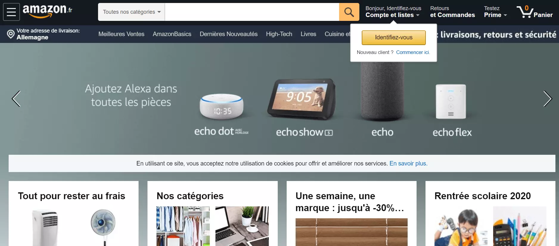 Page d’accueil d’Amazon  17 exemple d’une boutique en ligne