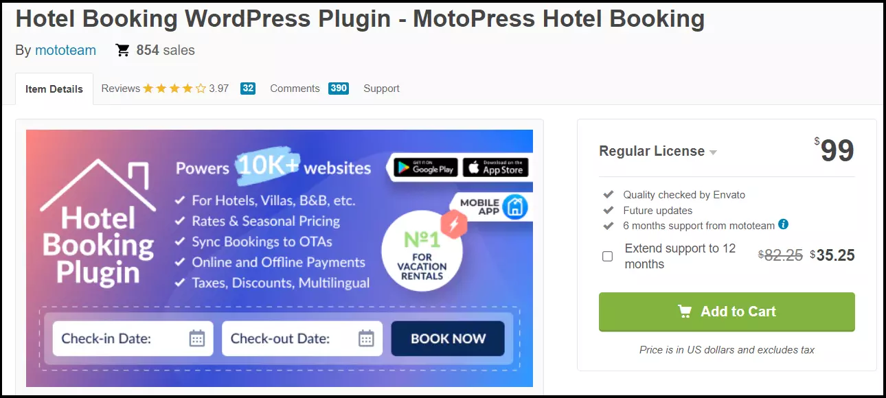 Site Internet du plugin MotoPress Hotel Booking