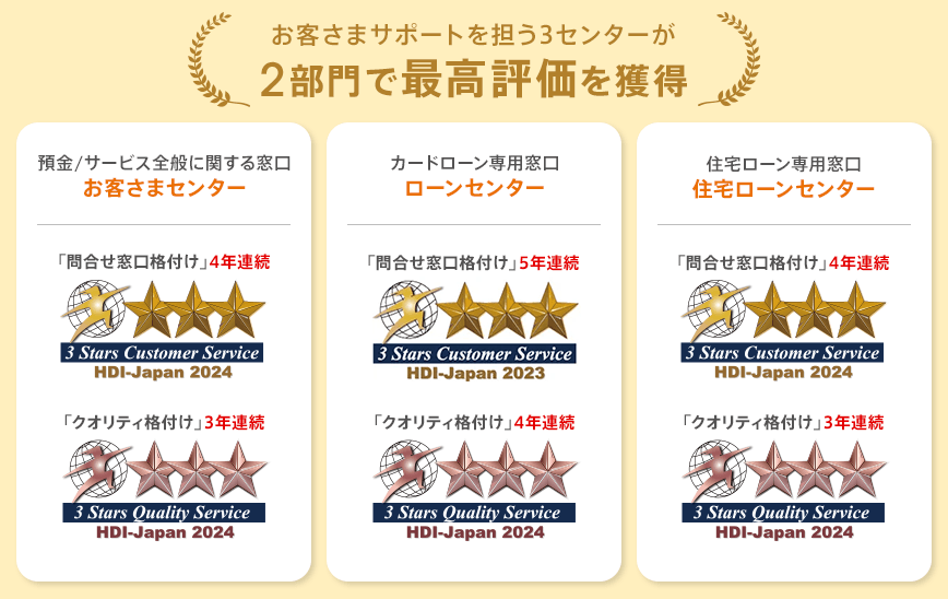 お客さまサポートを担う3センターが2部門で最高評価を獲得