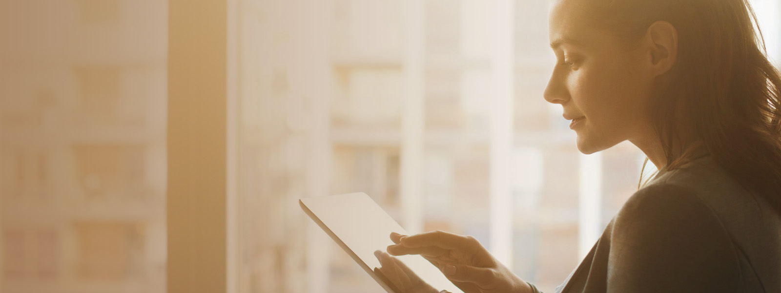 Woman using mobile device