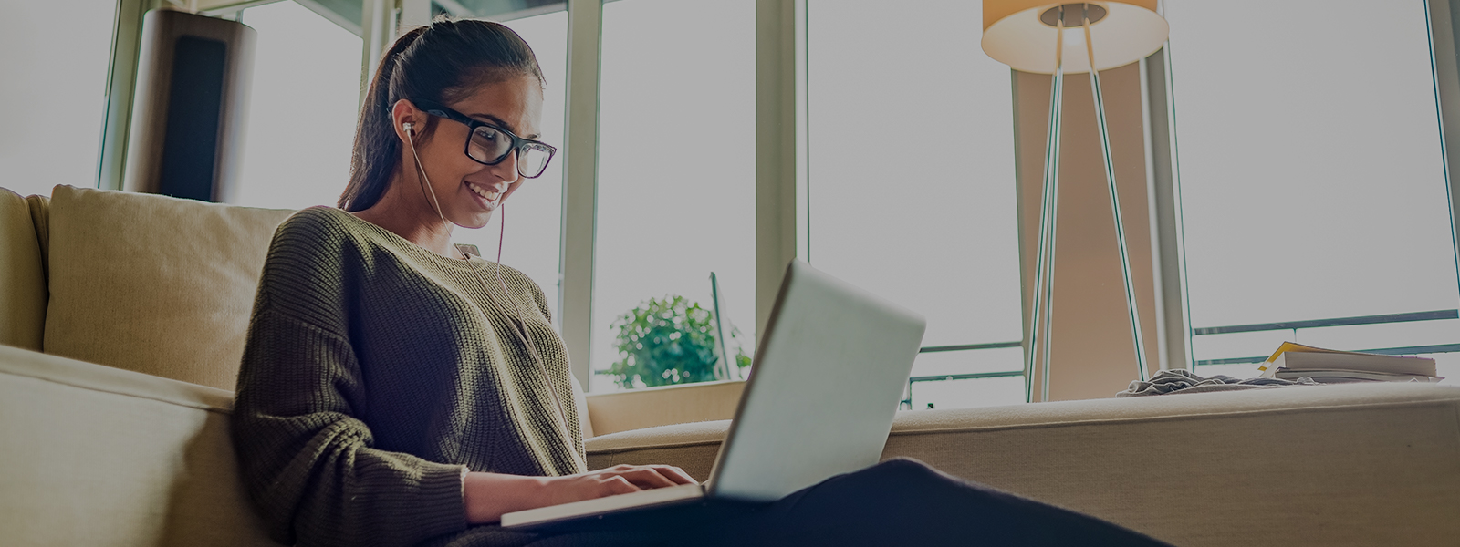 Woman working from home