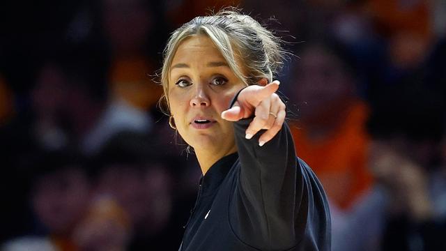 The University of Tennessee women's basketball coach returned to the court Monday night, just seven days after welcoming her son.