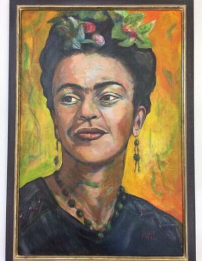 Einrahmung Frida Kahlo Craquelet Gold