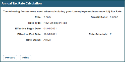 Annual Tax Rate Calculation