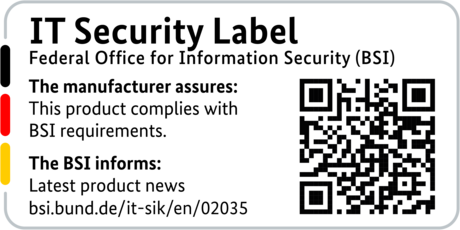 IT security label with QR code of the BSI for the LANCOM 1800EF-4G