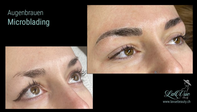  Augenbrauen-Microblading Vorher Nachher Bild MICRONEEDLING PERMANENT MAKE UP MICROBLADING THUN BERN