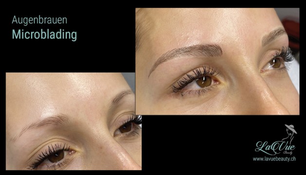  Augenbrauen-Microblading Vorher Nachher Bild MICRONEEDLING PERMANENT MAKE UP MICROBLADING THUN BERN