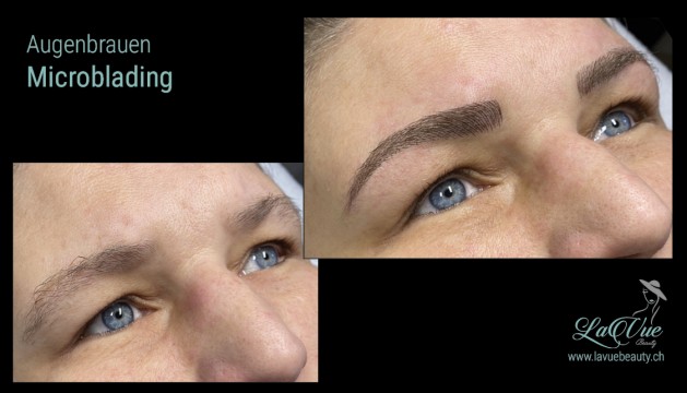  Augenbrauen-Microblading Vorher Nachher Bild MICRONEEDLING PERMANENT MAKE UP MICROBLADING THUN BERN