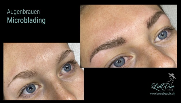  Augenbrauen-Microblading Vorher Nachher Bild MICRONEEDLING PERMANENT MAKE UP MICROBLADING THUN BERN