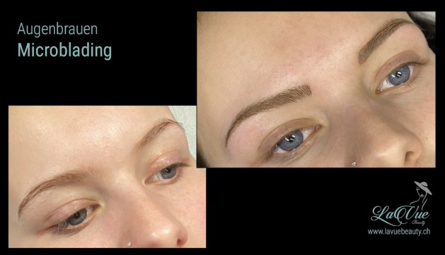  Augenbrauen-Microblading Vorher Nachher Bild MICRONEEDLING PERMANENT MAKE UP MICROBLADING THUN BERN