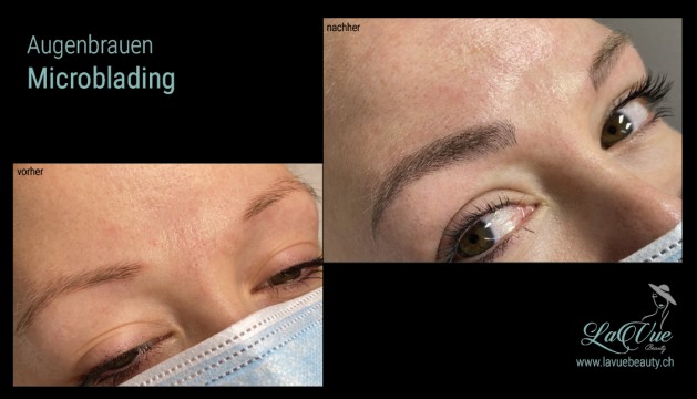  Augenbrauen-Microblading Vorher Nachher Bild MICRONEEDLING PERMANENT MAKE UP MICROBLADING THUN BERN