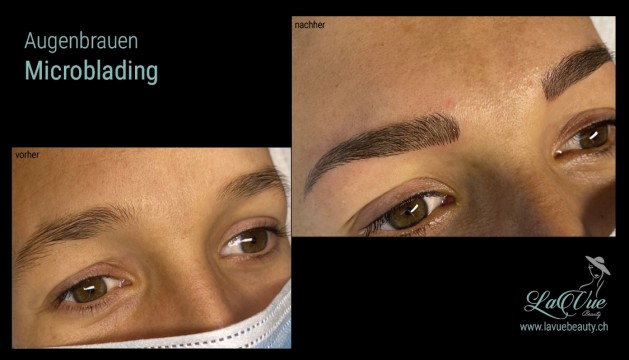  Augenbrauen-Microblading Vorher Nachher Bild MICRONEEDLING PERMANENT MAKE UP MICROBLADING THUN BERN