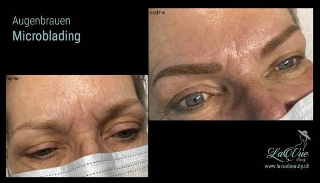  Augenbrauen-Microblading Vorher Nachher Bild MICRONEEDLING PERMANENT MAKE UP MICROBLADING THUN BERN