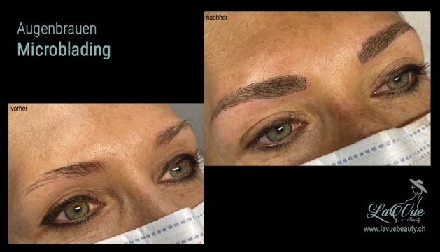  Augenbrauen-Microblading Vorher Nachher Bild MICRONEEDLING PERMANENT MAKE UP MICROBLADING THUN BERN