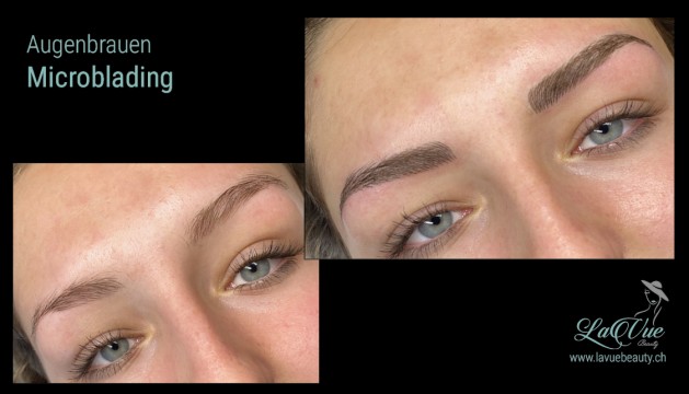  Augenbrauen-Microblading Vorher Nachher Bild MICRONEEDLING PERMANENT MAKE UP MICROBLADING THUN BERN