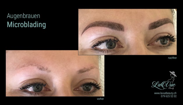  Augenbrauen-Microblading Vorher Nachher Bild MICRONEEDLING PERMANENT MAKE UP MICROBLADING THUN BERN