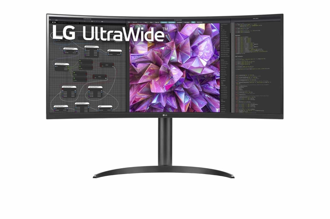 LG 34'' 21:9 Curved UltraWide™ QHD (3440 x 1440) Monitor, front view, 34WQ75C-B