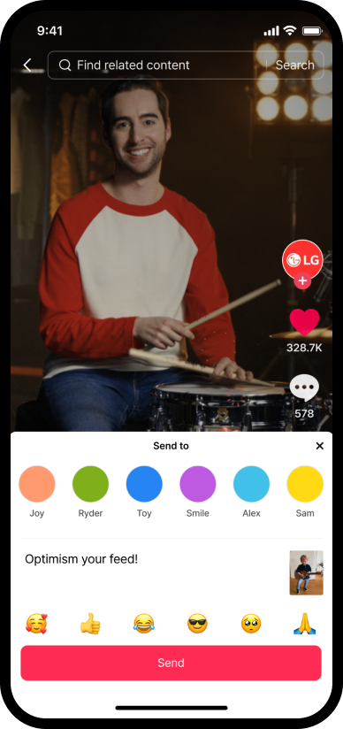 Screen image of sharing the life's good playlist on TikTok.