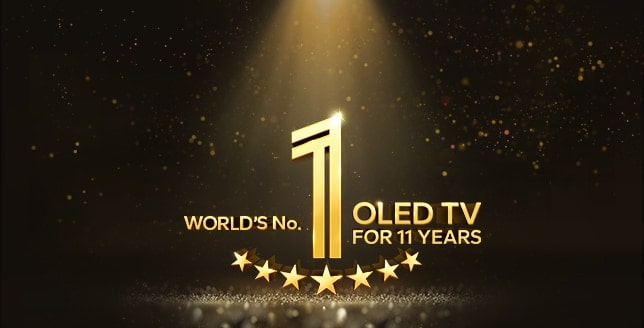 this image is World No1 OLED TV award banner