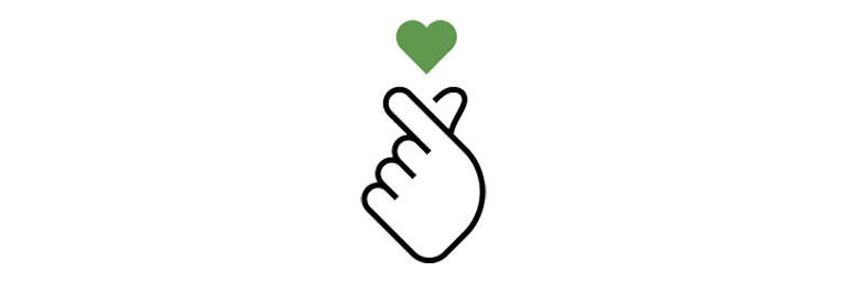 fingerheart icon.	