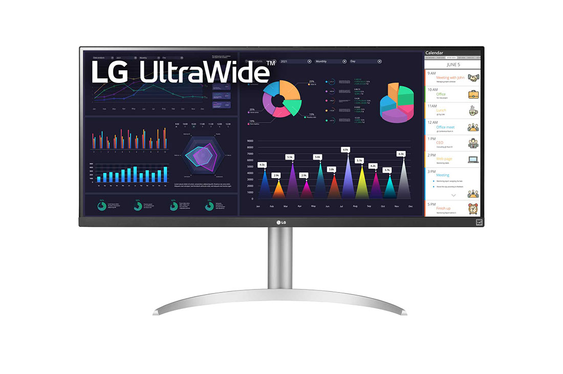 LG 34'' 21:9 UltraWide™ Full HD IPS Monitor with AMD FreeSync™, front view, 34BQ650