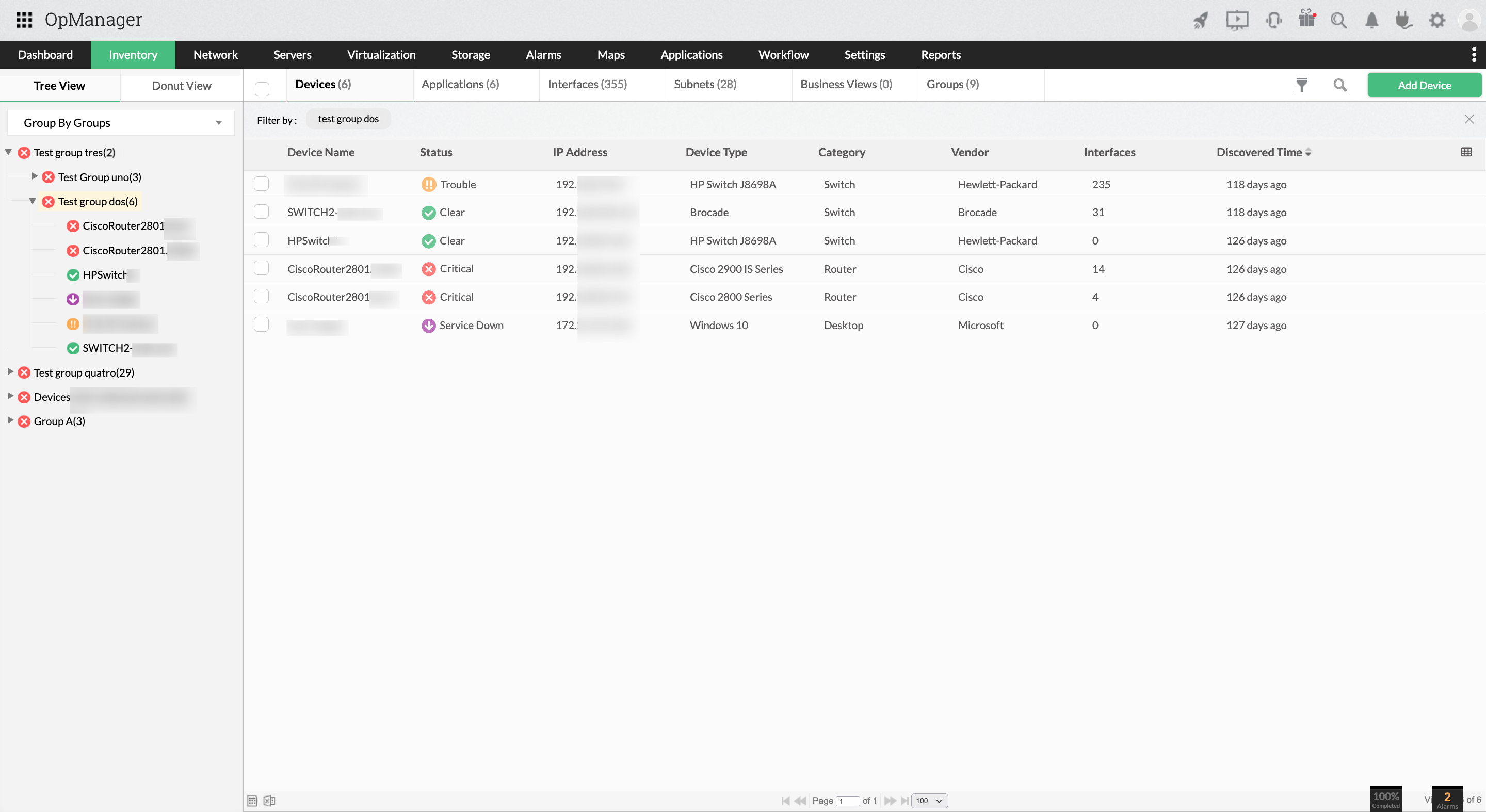 Grouping views - ManageEngine OpManager