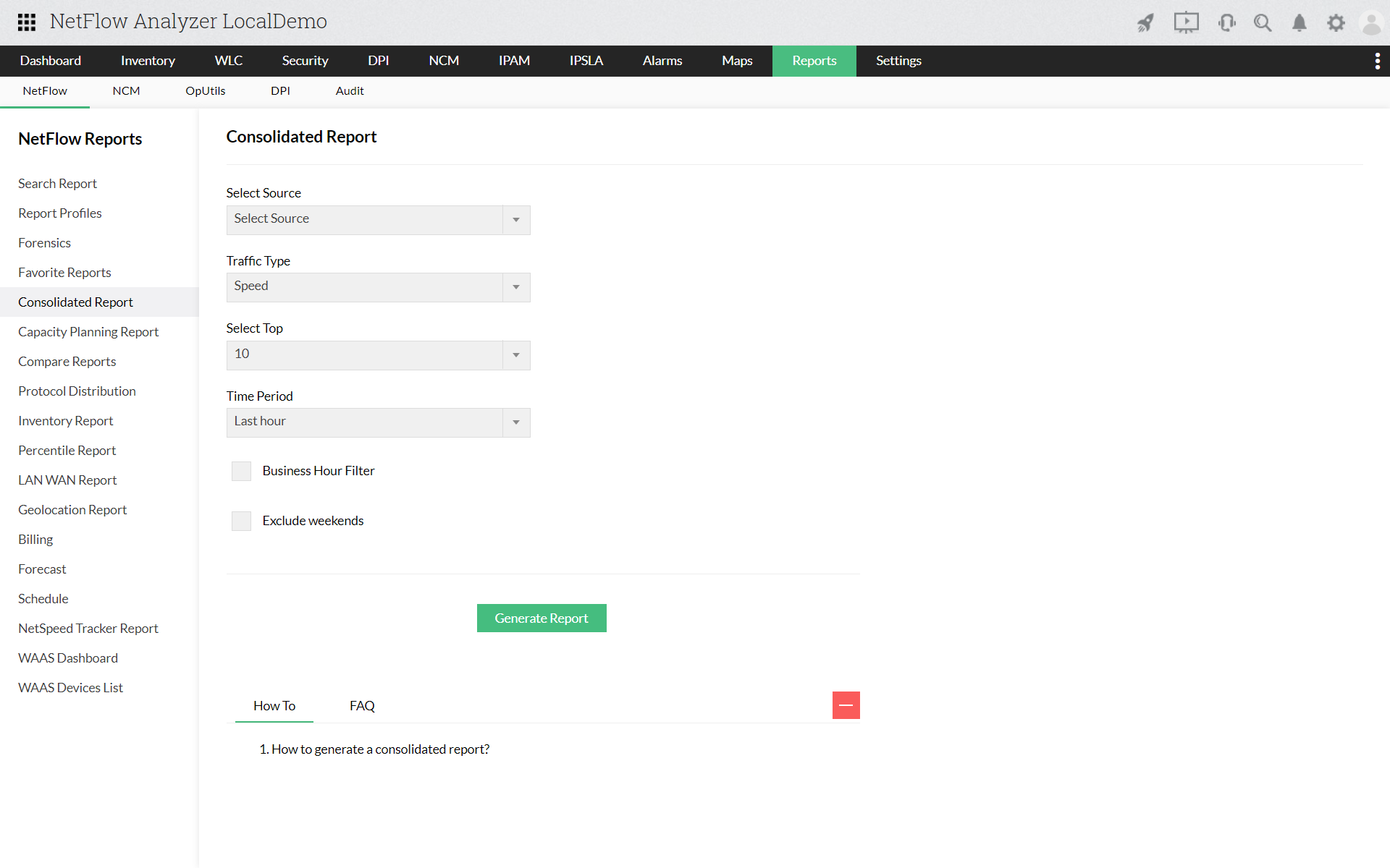 Monitor Network Utilization - ManageEngine NetFlow Analyzer