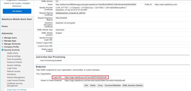 salesforce-saml-sso-endpoint-section