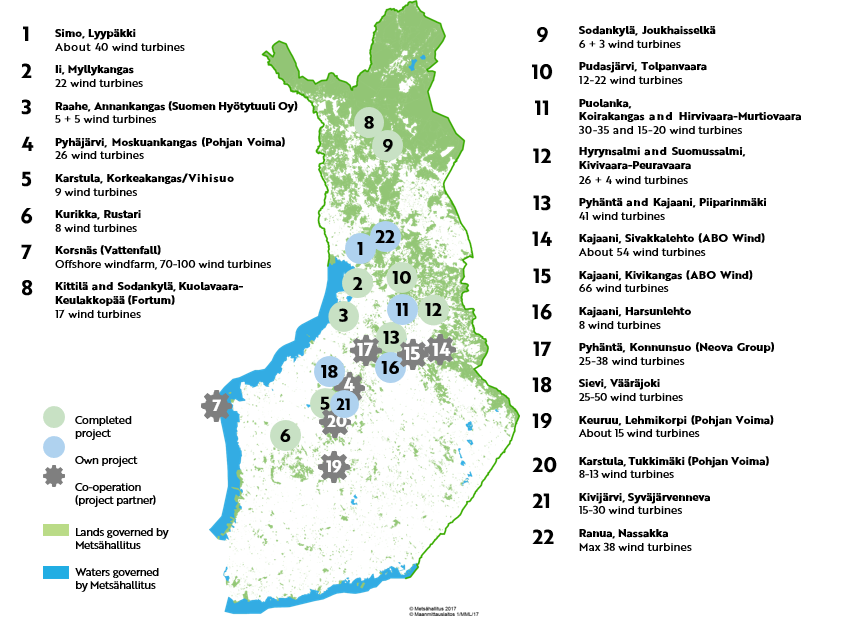 Wind power projects on the map