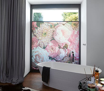 Plissee für besonders Breite Fenster im Badezimmer