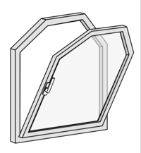 Fenster in Sonderform Sechseck