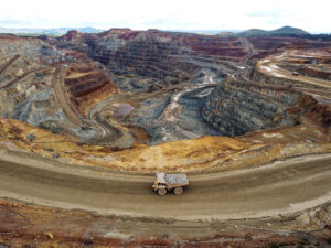 An open pit mine