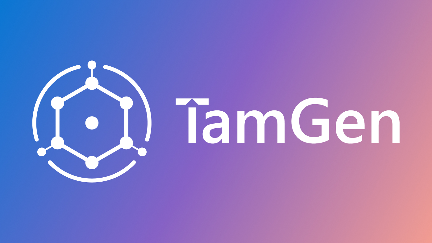 TamGen logo on a gradient background.