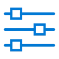 Icon of a sliding graph chart. 