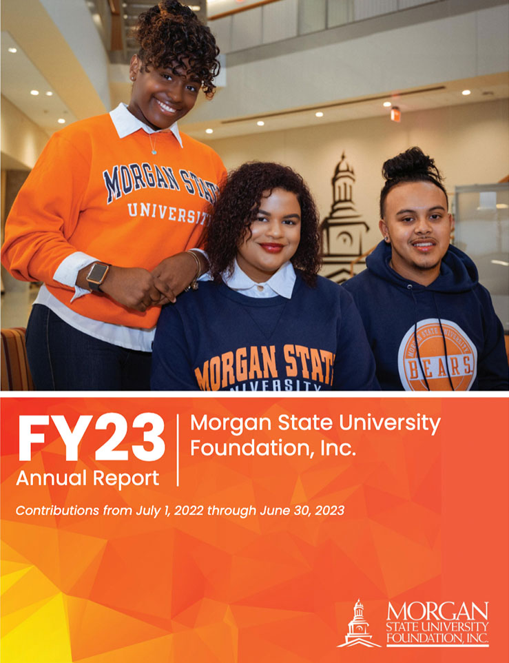 Foundation Annual Report cover with 3 smiling students