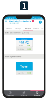 Paso 1 para activar tu Roaming Prepago de datos Internacional