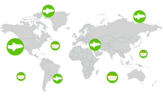 Consulta las tarifas por minuto, SMS y MB para Roaming con recargas en Barcos y Aviones